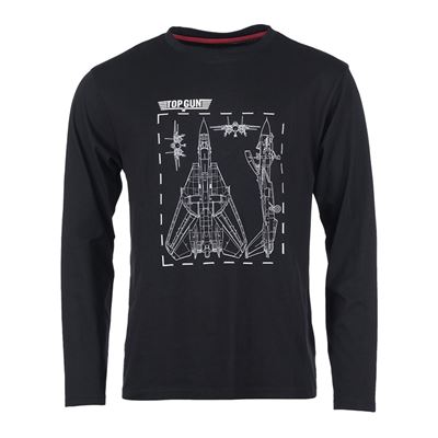 Maglietta TOP GUN a maniche lunghe NERA