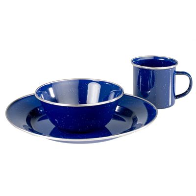 Stoviglie WESTERN set smaltato con bordo 12 pezzi BLU AB 110800 3