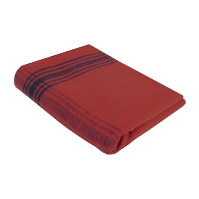 Coperta di lana a righe ROSSA/BLU SCURO