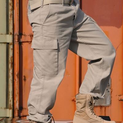 Pantaloni BW tipo moleskin prelavati KHAKI