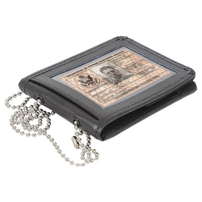 Portadocumenti in pelle da collo NERO