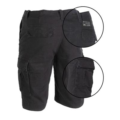 Pantaloncini VINTAGE in cotone prelavato NERO MIL-TEC® 11404102 2