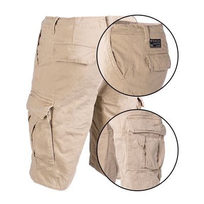 Pantaloncini VINTAGE in cotone prelavato KHAKI MIL-TEC® 11404104 2