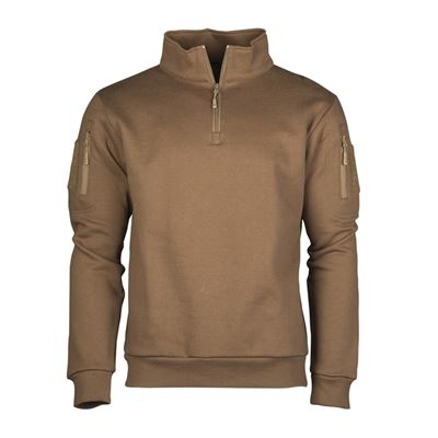 Felpa TACTICAL con collo alto e zip a 3/4 DARK COYOTE