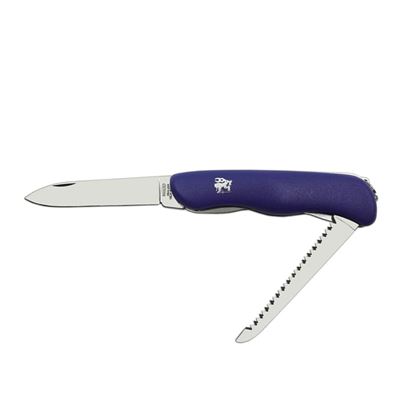Coltello 2/AK pieghevole con sicura INOX impugnatura PLASTICA BLU