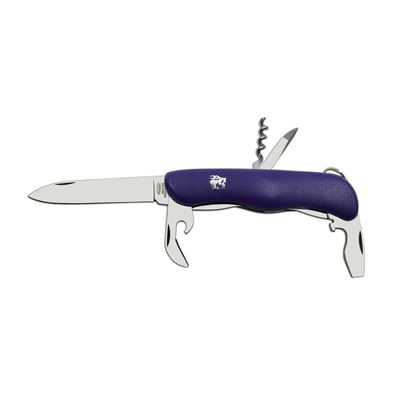 Coltello 5/AK pieghevole con sicura INOX impugnatura PLASTICA BLU