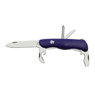 Coltello 5/BK pieghevole con sicura INOX impugnatura PLASTICA BLU