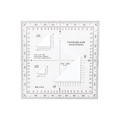 Righello con coordinate e goniometro TRASPARENTE