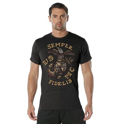 Maglietta USMC SEMPER FIDELIS NERA
