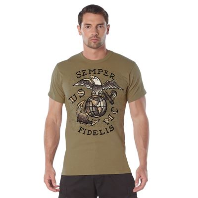Maglietta USMC SEMPER FIDELIS COYOTE