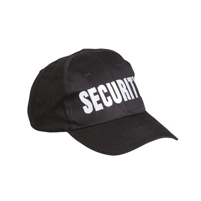 Cappellino da baseball con scritta "SECURITY" NERO