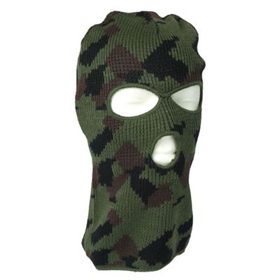 Passamontagna BALACLAVA lavorato a maglia con 3 fori WOODLAND