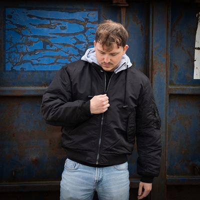 Giacca bomber MA1 con cappuccio NERA FOSTEX 121411BLK 5