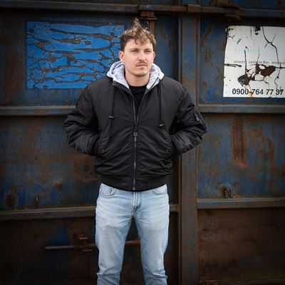 Giacca bomber MA1 con cappuccio NERA FOSTEX 121411BLK 12