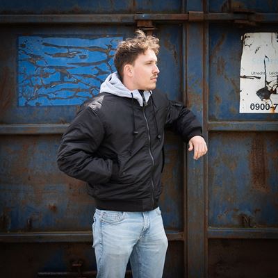 Giacca bomber MA1 con cappuccio NERA FOSTEX 121411BLK 11