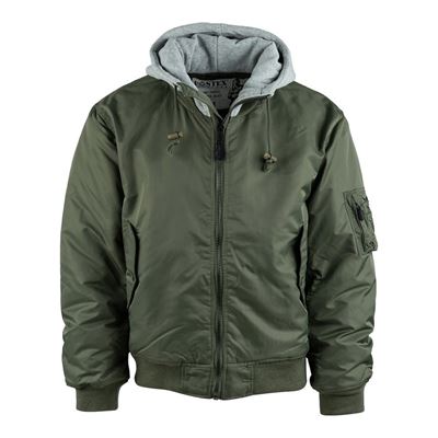 Giacca bomber MA1 con cappuccio VERDE FOSTEX 121411OL 3