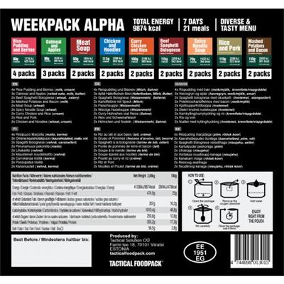 Cibo disidratato 21 porzioni TACTICAL FOODPACK® Weekpack Alpha  121529 2