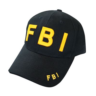 Cappellino da baseball con scritta "FBI" NERO
