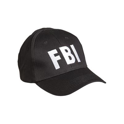 Cappellino da baseball con scritta "FBI" NERO