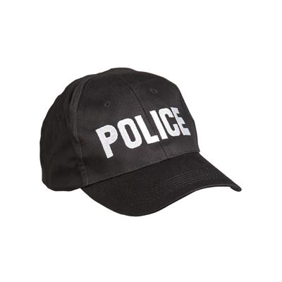 Cappellino da baseball con scritta "POLICE" NERO