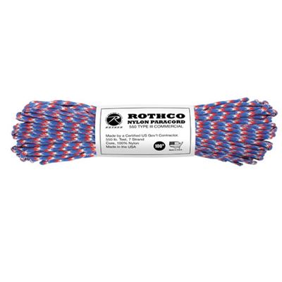 Corda PARACORD nylon 550LB ø 4 mm / 30 m BLU-ROSSO-BIANCO