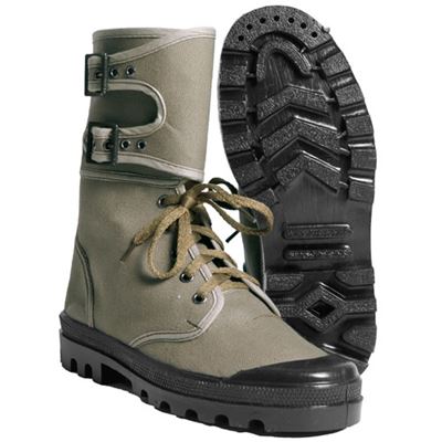 Scarpe COMANDO in tela con fibbie VERDI