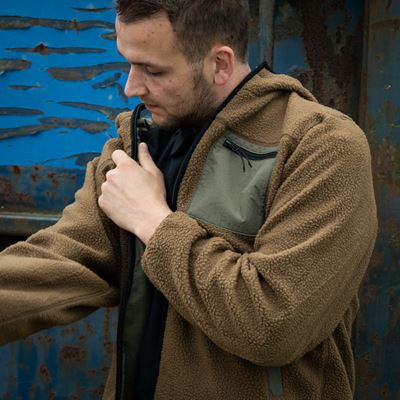 Giacca reversibile SHERPA SOFTSHELL COYOTE/VERDE FOSTEX 129846COYRG 14