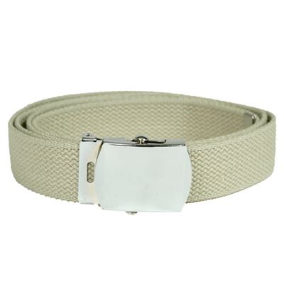 Cintura US per pantaloni con fibbia argentata KHAKI lunghezza 130 cm