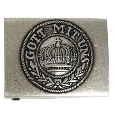 Fibbia per cintura "GOTT MITT UNS" GRIGIO PRUSSIANO