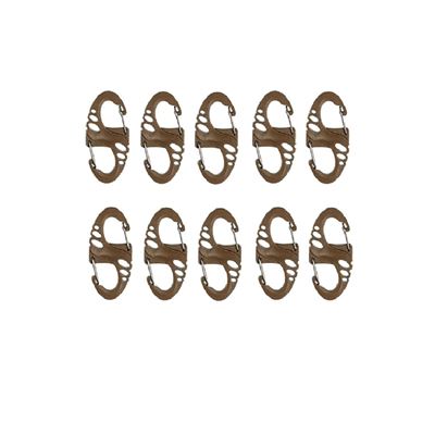 Moschettoni S-HOOK confezione da 10 pezzi COYOTE