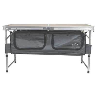 Tavolo pieghevole da campeggio - piano in formica effetto legno Cattara 13481 8