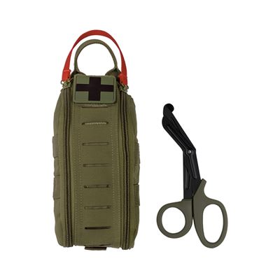 Custodia medica IFAK con cerniera LASER CUT MOLLE, forbici incluse VERDE