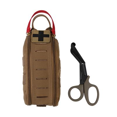 Custodia medica IFAK con cerniera LASER CUT MOLLE, forbici incluse DARK COYOTE