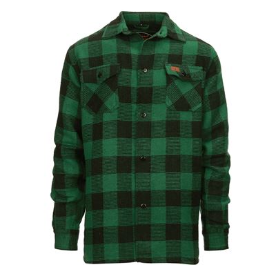 Camicia da boscaiolo in flanella NERO-VERDE