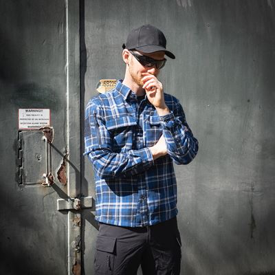 Camicia in flanella CONTRACTOR a quadri BLU Task Force 2215 135505BG 8