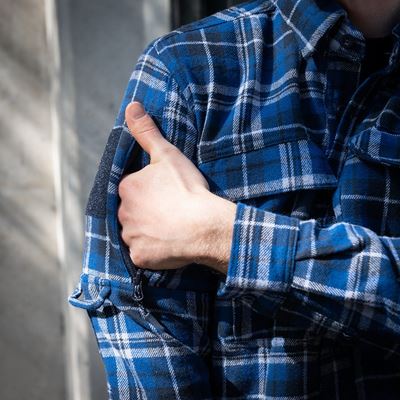 Camicia in flanella CONTRACTOR a quadri BLU Task Force 2215 135505BG 4