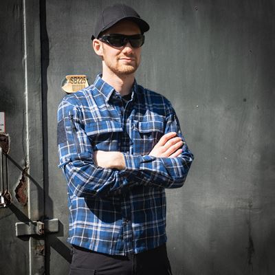 Camicia in flanella CONTRACTOR a quadri BLU Task Force 2215 135505BG 9