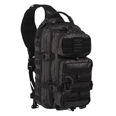 Zaino ASSAULT grande con una tracolla PU rivestito NERO