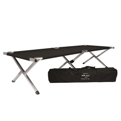 Sdraio pieghevole US con telaio in alluminio nella confezione NERO