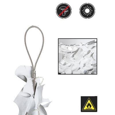 Rete ombreggiante in plastica con cavo in acciaio BIANCO-GRIGIO 3x3 m MIL-TEC® 14481307 2