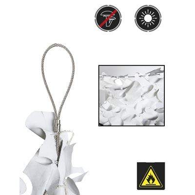 Rete ombreggiante in plastica con cavo in acciaio BIANCO-GRIGIO 4x6 m MIL-TEC® 14481807 2