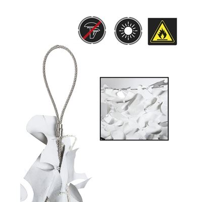 Rete ombreggiante in plastica con cavo in acciaio BIANCO-GRIGIO 5x5 m MIL-TEC® 14481907 2