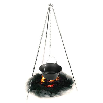 Treppiede con catena per pentola con barre avvitabili