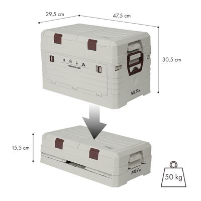 Cassa pieghevole con coperchio 42 L SAND NILS Camp 15-03-602 5