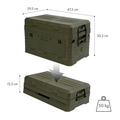 Cassa pieghevole con coperchio 42 L VERDE NILS Camp 15-03-603 13