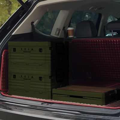 Cassa pieghevole con coperchio e piano in legno 32 L VERDE NILS Camp 15-03-610 3