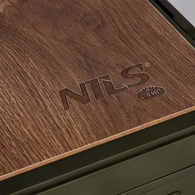 Cassa pieghevole con coperchio e piano in legno 32 L VERDE NILS Camp 15-03-610 8
