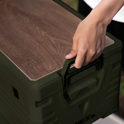 Cassa pieghevole con coperchio e piano in legno 32 L VERDE NILS Camp 15-03-610 7