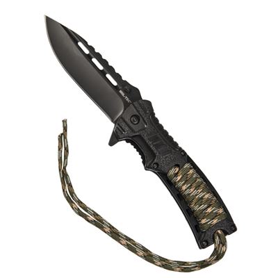 Coltello pieghevole ONE-HAND PARACORD WOOD con acciarino
