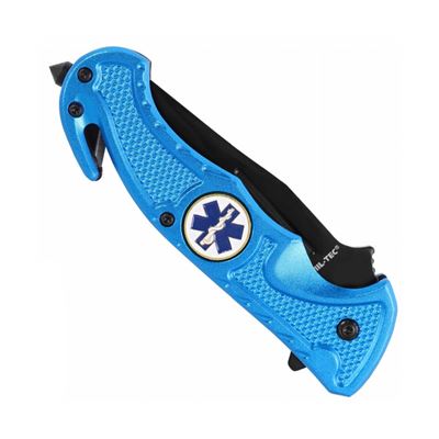 Coltello pieghevole con clip e taglierina RESCUE EMS BLU MIL-TEC® 15323003 3